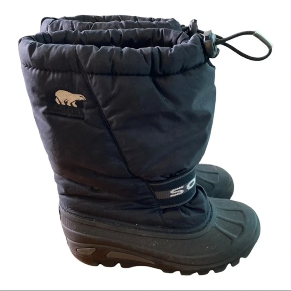 Sorel Cub Waterproof Youth Black Boots - Size 3